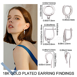 8Pcs 2 Style Brass Micro Pave Cubic Zirconia Hoop Earrings&nbsp;KK-BBC0001-40