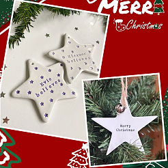 12Pcs Blank Porcelain Sheet Pendant Decorations&nbsp;AJEW-SP0001-56B
