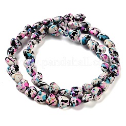 Spray Printed Synthetic Turquoise Beads Strands&nbsp;TURQ-P002-01A-03