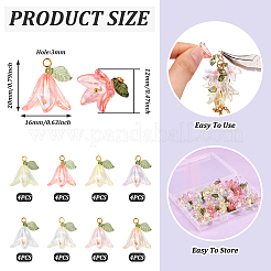 32PCS 8 Colors Transparent Acrylic Pendants&nbsp;PALLOY-TA0002-44