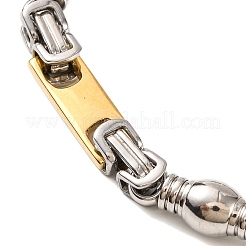 201 Stainless Steel Barrel Byzantine Chain Bracelets&nbsp;BJEW-B078-133GP