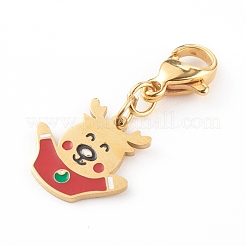Christmas Themed 316 Surgical Stainless Steel Enamel Charms&nbsp;HJEW-JM00458-01