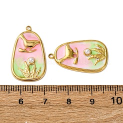 304 Stainless Steel Enamel Pendants&nbsp;STAS-L299-22G-02