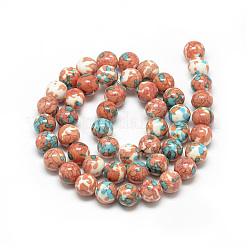 Synthetic Ocean White Jade Beads Strands&nbsp;G-S252-6mm-06