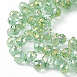 Transparent Electroplate Glass Beads Strands&nbsp;EGLA-F152B-AB01
