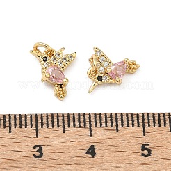 Brass Micro Pave Cubic Zirconia Pendants&nbsp;KK-A291-08G