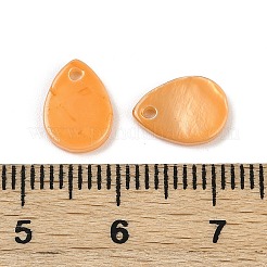 Spray Painted Natural Freshwater Shell Teardrop Charms&nbsp;LS-SHEL-K006-47D