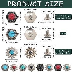 24 Sets 8 Style Alloy Buttons&nbsp;FIND-CP0001-85