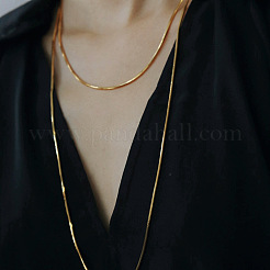 Brass Snake Chain Long Necklaces&nbsp;FS-WG4AD64-01-1