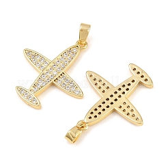 Brass Micro Pave Clear Cubic Zirconia Pendants&nbsp;KK-G549-18E-G