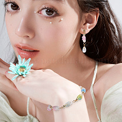 48Pcs 12 Styles Acrylic & Natural Pearl Flower Connector Charms&nbsp;PALLOY-CW00008