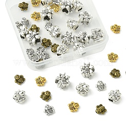 50Pcs 5 Styles Tibetan Styles Zinc Alloy Beads&nbsp;TIBEB-YW0001-26