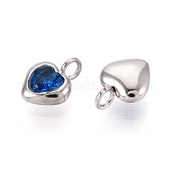 304 Stainless Steel Micro Pave Cubic Zirconia Pendants&nbsp;STAS-L022-396C-P