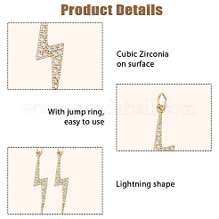 4Pcs Brass Micro Pave Cubic Zirconia Pendants&nbsp;KK-HS0015-83