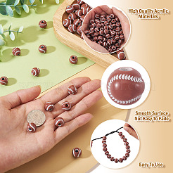300Pcs Spray Printed Opaque Acrylic European Beads&nbsp;SACR-TA0001-56