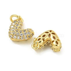 Rack Plating Brass Micro Pave Clear Cubic Zirconia Charms&nbsp;KK-Z067-23G-03