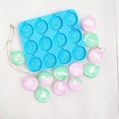 12 Constellations Flat Round DIY Pendant Silicone Molds&nbsp;DIY-G062-A01