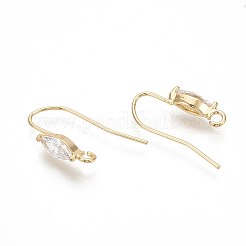 Brass Earring Hooks&nbsp;X-ZIRC-Q019-006G