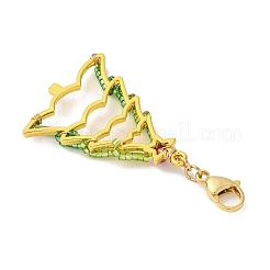 3Pcs Christmas Theme Glass Seed & Alloy Pendants Decorations&nbsp;HJEW-MZ00312
