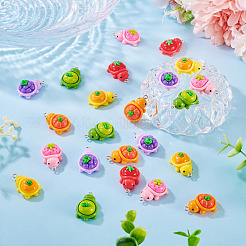 24Pcs 6 Colors Opaque Resin Pendants&nbsp;CRES-TA0001-78