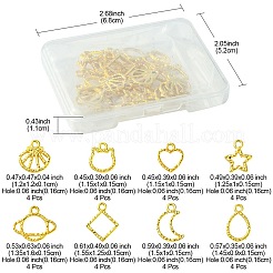 32Pcs 8 Styles Zinc Alloy Open Back Bezel Pendants&nbsp;PALLOY-FS0001-02