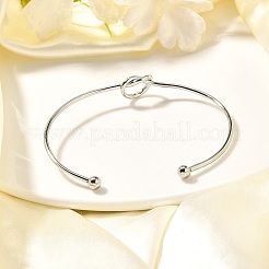 Non-Tarnish Knot Shape Cuff Bangle&nbsp;BJEW-N013-007