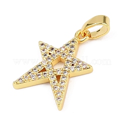 Brass Micro Pave Cubic Zirconia Pendants&nbsp;KK-L231-17G