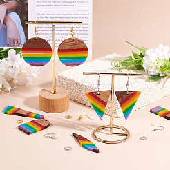 Resin & Walnut Pendants DIY Dangle Earrings Making Kits&nbsp;DIY-TA0011-03A