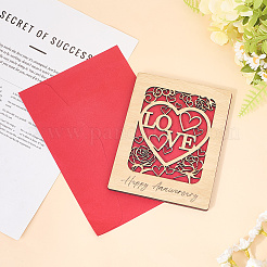 Valentine's Day Wooden Greeting Cards&nbsp;DIY-CP0011-91B