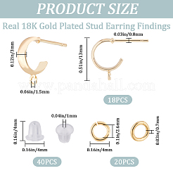 18Pcs Brass Round Stud Earrings Findings&nbsp;DIY-CN0002-91