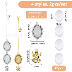 DIY Oval & Angel Alloy Graduation Cap Fringe Pendant Decoration Making Kits&nbsp;HJEW-DC00044