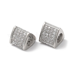 Brass Micro Pave Cubic Zirconia European Beads&nbsp;KK-P234-21P