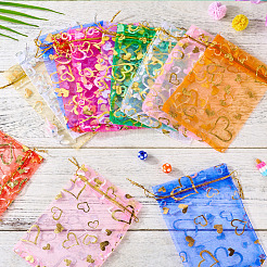 55Pcs 11 Colors Rectangle Organza Drawstring Gift Bags&nbsp;PAAG-TA0001-02