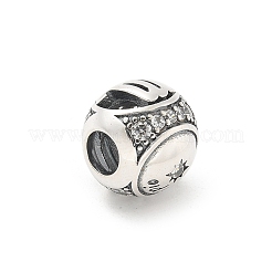 Brass Clear Cubic Zirconia European Beads&nbsp;LS-FIND-M049-01AS-01
