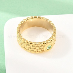 304 Stainless Steel Cubic Zirconia Finger Rings&nbsp;LS-RJEW-F203-03G-03