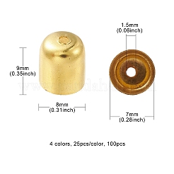 100Pcs 4 Colors Iron Cord Ends&nbsp;IFIN-YW0003-24