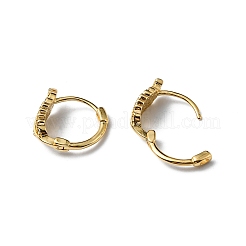 Clear Cubic Zirconia Leaf Hoop Earring&nbsp;EJEW-P229-05G