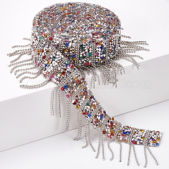 Iron & Resin Tassels Ribbon&nbsp;OCOR-WH0105-071