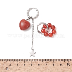 4 Pairs Valentine's Day Heart 304 Stainless Steel Hoop Earrings&nbsp;EJEW-TA00799