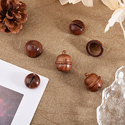 Openable Wood Pendants&nbsp;WOOD-WH0001-08