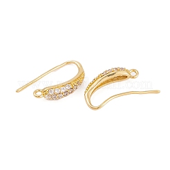 Rack Plating Brass Cubic Zirconia Earring Hooks&nbsp;KK-S374-05G-08