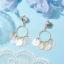 Capiz Shell Chandelier Earrings&nbsp;EJEW-TA00491