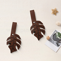 2Pcs Leaf PU Leather Cardigan Clips&nbsp;JEWB-CL0001-01B