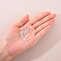 Transparent Spray Painted Glass Charms&nbsp;GLAA-YW0001-16