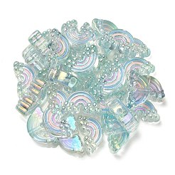 UV Plating Rainbow Iridescent Acrylic Enamel Beads&nbsp;OACR-G012-08