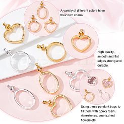 12Pcs 6 Style Open Back Bezel Zinc Alloy  Pendant Cabochon Settings&nbsp;FIND-GA0002-08