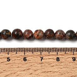 Round Natural Leopard Skin Jasper Bead Strands&nbsp;G-L419-44