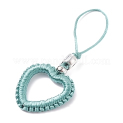 Heart Braided Nylon Cord Mobile Accessories&nbsp;HJEW-JM00607