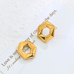 Stainless Steel Hollow Hexagon Stud Earrings&nbsp;FX5450