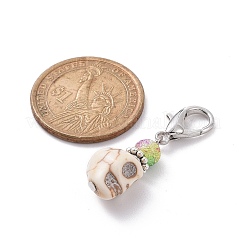 Halloween Synthetic Magnesite Skull Pendants Decorations&nbsp;HJEW-JM00818